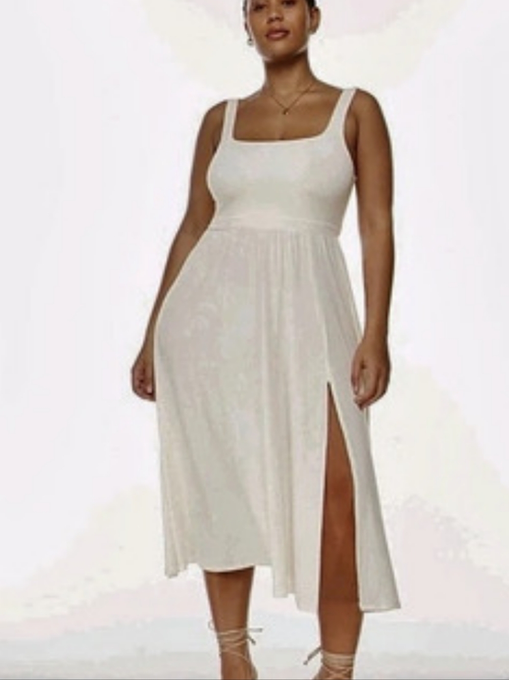 Aritzia Wilfred Market Slit Dress in Cream Size L NWT
